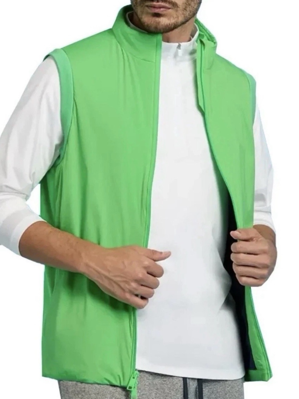 G/FORE Men’s Size S Lime Green Full Zip Golf Vest Stretch Performance NWT $295